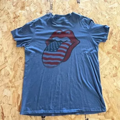 Buy The Rolling Stones T Shirt Blue Large L Mens US Music Band Graphic • 9.99£