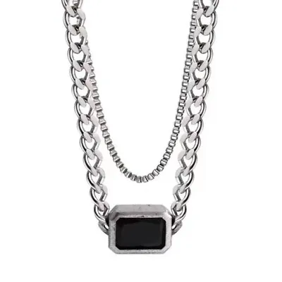 Buy 925 Silver Plated Jewellery Black Gem Bridal Heart Shinny Pendant Necklace Gift • 3.99£