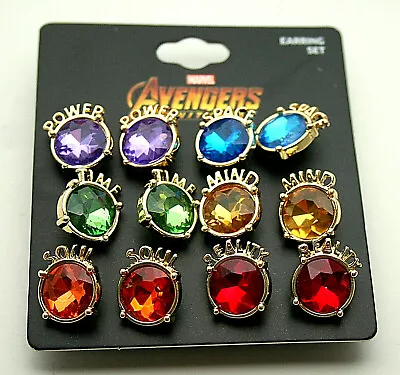 Buy 6 Pair Marvel Comics Avengers Infinity War Gauntlet Stones Earring Set New MOC • 14.45£