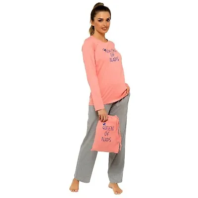 Buy Ladies Pyjamas Long Sleeve Pajamas Grey Novelty • 9.99£