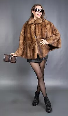 Buy 12029 Gorgeous Real Russian Sable Coat Luxury Fur Jacket Cape Beautiful Size Xl • 1,205.61£