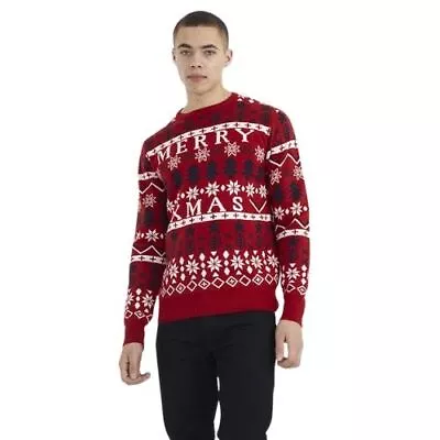 Buy Mens Over Head Christmas Jumper - Merry Xmas • 12.99£