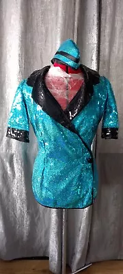 Buy Drag Queen Outfit Turquoise Sequin With Hat • 40£