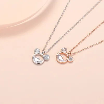 Buy Mickey Minnie Mouse Zircon Crystals Girl Pendant Necklace Jewellery Gift UK • 8.50£