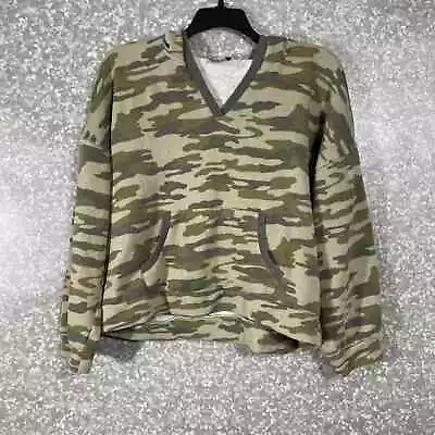 Buy Lucky Brand Womens Camouflage Oversized Cropped Hoodie - Size Large - Streetwear • 19.29£