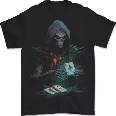 Buy Playing Cards Grim Reaper Skull Mens T-Shirt 100% Cotton • 8.49£