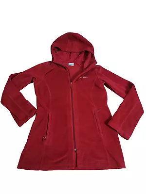Buy Columbia Jacket Sz L Fleece Full Zip High Necked Lined Hood Zip Shut Pockets • 23.13£
