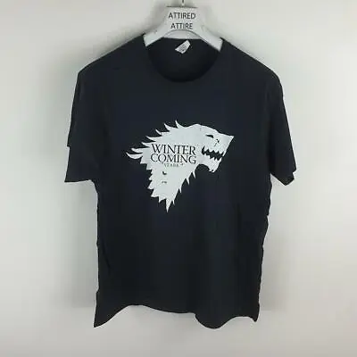 Buy Winter Is Coming Stark T Shirt Mens Xl Black F41 • 5.98£