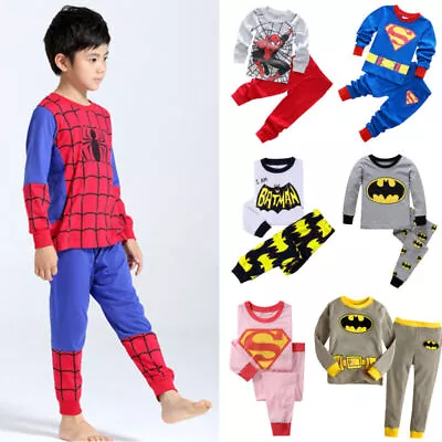 Buy Kids Boys Spiderman Pyjamas Loungewear Superhero Nightwear Outfits PJs 2Pcs Set • 11.55£