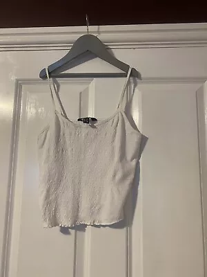 Buy New Look Size 10 White Cropped Top Summer • 1.99£