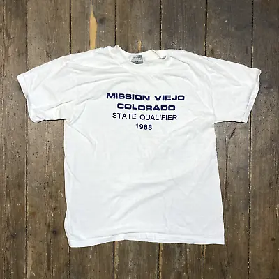 Buy Oneita Mission Veijo School T-Shirt Graphic Short Sleeve Tee White Mens Large • 25£