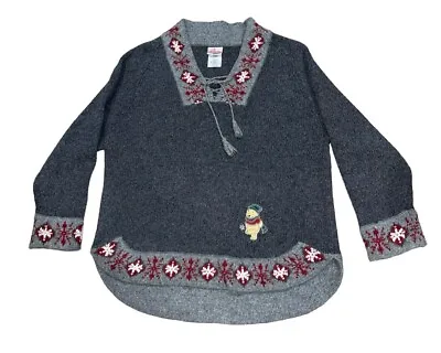 Buy Disney Store Winnie The Pooh Winter Sweater Womens Medium Lace Neck Accent • 33.77£