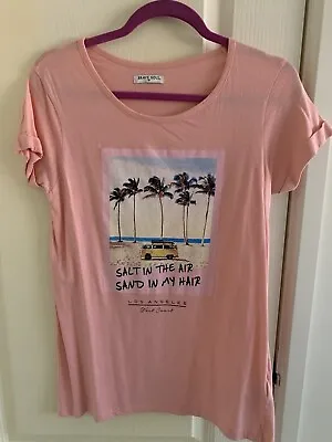 Buy Womens Brave Soul Los Angeles Pink T Shirt - M • 4.99£