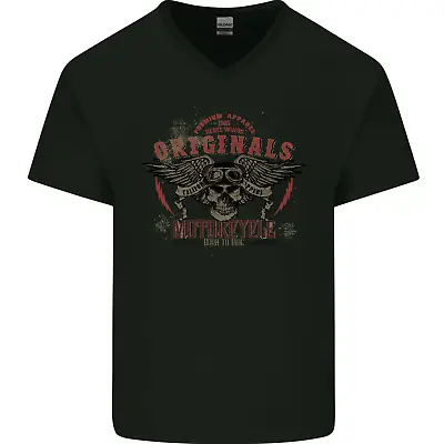 Buy Rebel Wings Motorcycle Originals Mens V-Neck Cotton T-Shirt • 8.99£