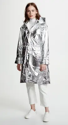 Buy DEREK LAM 10 CROSBY Metallic Hooded Anorak Parka Size 4 - NWT  • 372.58£
