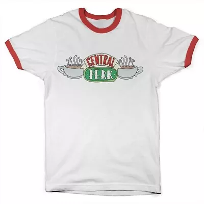 Buy Friends Central Perk Ringer Tee T-Shirt White-Red • 30.44£