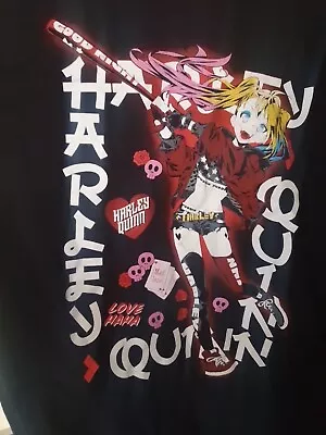 Buy Harley Quinn Black Anime Adult T-Shirt Mens Ladies DC Adults Costume XL • 8£