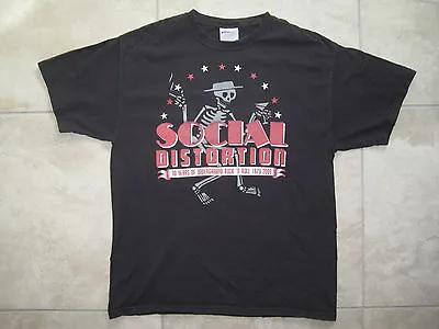 Buy Vintage 30 Years Of SOCIAL DISTORTION Concert Tour Black T Shirt LARGE USED • 28.34£
