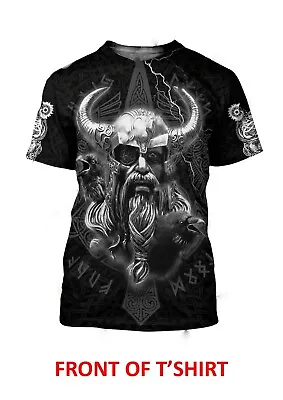 Buy VIKING T'Shirt. BLACK T'SHIRT WITH Viking On The Front And Back 44 Inch Chest • 14.99£