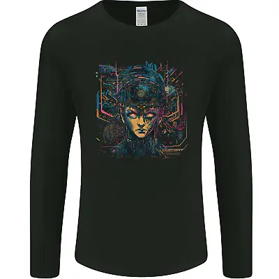 Buy Futuristic Cyberpunk Girl Crypto Alien, Mens Long Sleeve T-Shirt • 11.99£