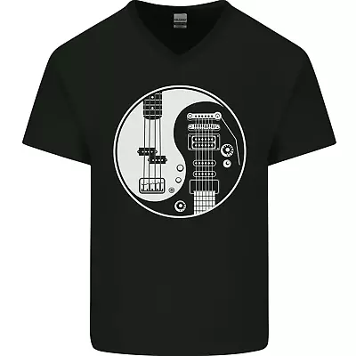 Buy Guitar Ying Yang Guitarist Electric Bass Mens V-Neck Cotton T-Shirt • 9.99£