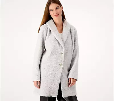 Buy NEW Girl With Curves Women's Jacket Sz L Sherpa Coat SOFT GREY • 28.81£