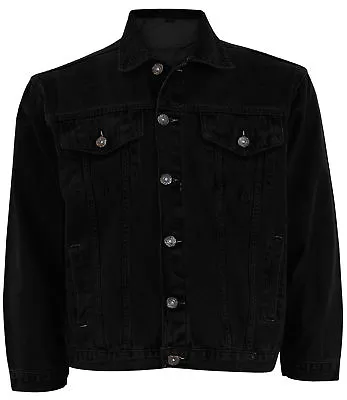 Buy Mens Denim Jacket Cotton Classic Trucker Jeans Jacket Western Style Small To 6XL • 21.99£