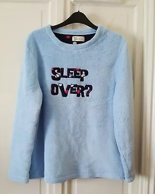Buy Blue Long Sleeve  Sleep Over  Snuggle Style Pyjama Top Size 10 -12 • 6.99£