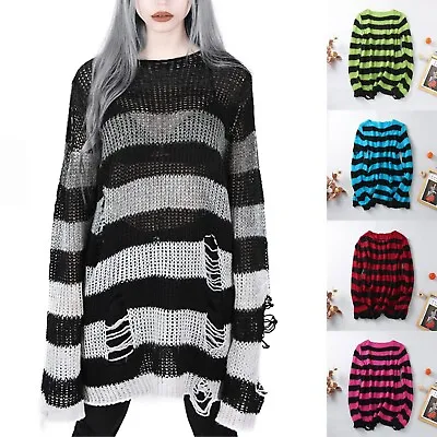 Buy Dressy Christmas Sweaters For Women Punk Gothic Long Sweater For Women Autumn • 20.46£