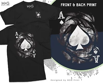 Buy Ace Of Spades T-shirt Playing Cards Retro Game Blackjack Poker Player Gift Top • 14.99£