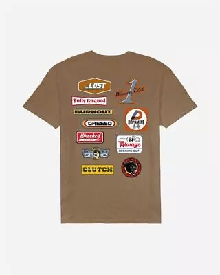 Buy LOST - Mens Burnout Vintage Dye T-Shirt - Walnut - Beach/Summer Short Sleeve Top • 20.99£
