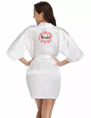 Buy Bridal Wedding Kimono Satin Robe Personalized Bridesmaid Pajamas • 10.79£
