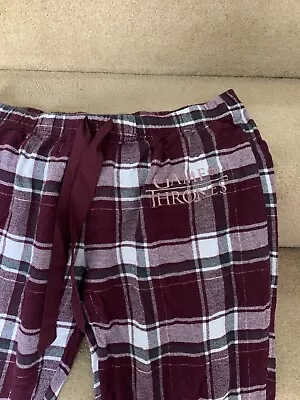 Buy Game Of Thrones HBO Pyjama Bottoms Lounge Pants Tartan Fits UK 8 • 1.99£