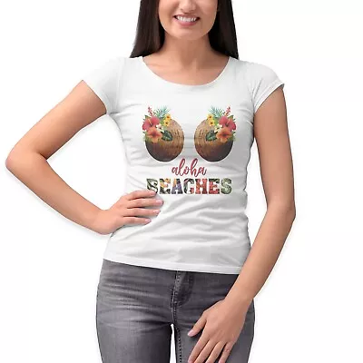 Buy Aloha Beaches Womens T-Shirt Summer Holiday T Shirt Coconut Tee Top Gift • 6.99£