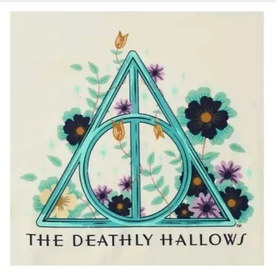 Buy Nwt Licensed Unisex Adult Xxl 48  Harry Potter Deathly Hallows Floral T Shirt • 0.01£