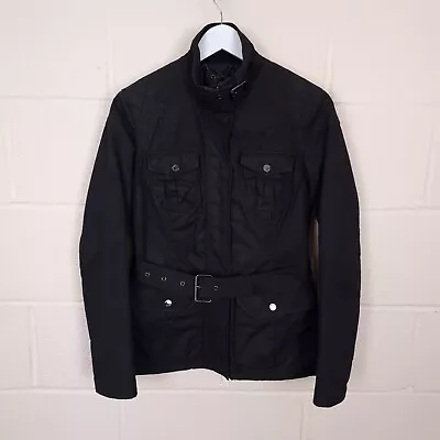 Buy MUSTO Coat Jacket Womens UK 10 Black Biker Motorcycle Belted Primaloft Quilted • 29.90£