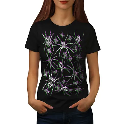 Buy Wellcoda Widow Spider Animal Womens T-shirt, Phobia Casual Design Printed Tee • 17.99£