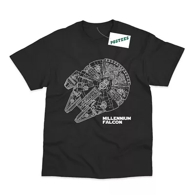 Buy Millennium Falcon Inspired By Star War Printed T-Shirt • 15.95£