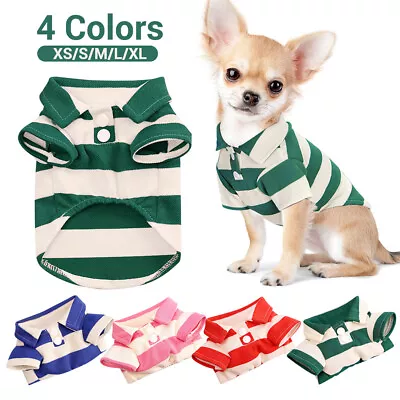 Buy Small Pet Dog Cat Stripe Shirt Cute Puppy T-Shirt Puppy Kitten Summer Clothes UK • 5.29£