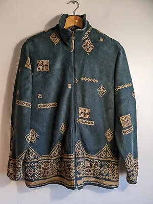 Buy Ladies Vintage Woolrich Fleece Jacket Size M UK 10 12 Aztec Tribal Crazy Pattern • 24.99£