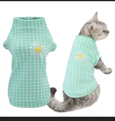 Buy Pets Clothes Cat Puppy T Shirt Vest Tops Costume Puppy , Green Sunflower • 3£