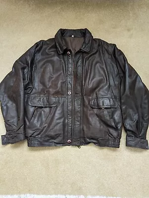 Buy Mens Dark Brown Soft Leather Casual Jacket, Large. • 49£