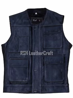 Buy Star Wars The Force Awakens Han Solo Distressed Cowhide Leather Vest Waist Coat • 151.51£