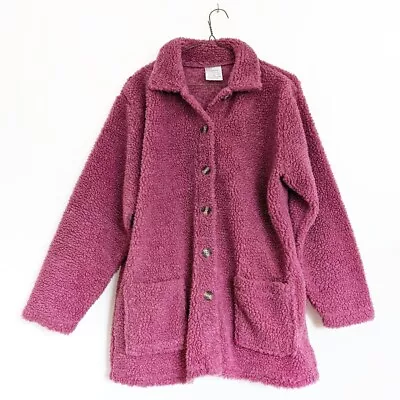 Buy Vintage 90s Y2K Pink Damart Teddy Bear Fleece Jacket • 8£