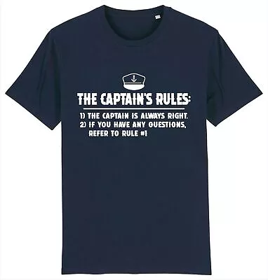 Buy THE CAPTAIN'S RULES Skipper Boating Yachting Sailing Sailing T-Shirt • 9.95£