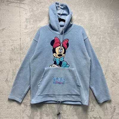 Buy Disney Minnie House Fleece Hoodie Large Blue Pullover Embroidered  • 13.25£