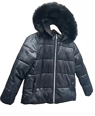 Buy LIPSY London Girl's Black Glitter Fur Trim Hoodie Jacket Age 11 / Height 146 Cm • 23.99£