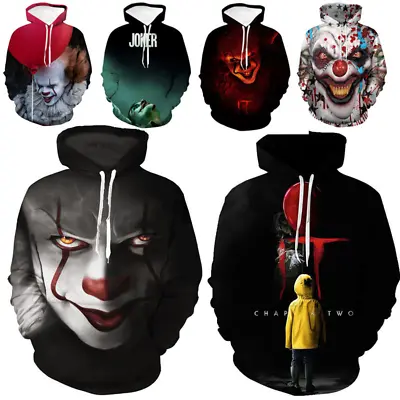 Buy 3D Pennywise Movie It Evil Clown ManWoman Hoodie Sweatshirt Hood Jumper Pullover • 25.16£