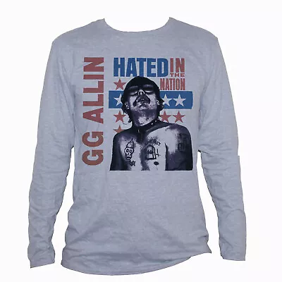 Buy GG Allin Hardcore Punk Rock T-shirt Long Sleeve Grey Unisex S-2XL • 21.35£