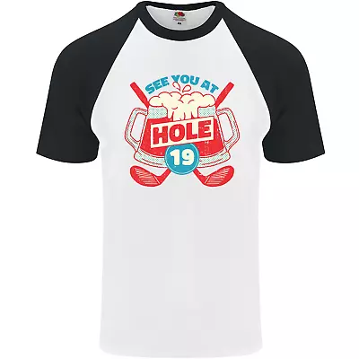 Buy Golf See You At Hole Funny 19th Hole Beer Mens S/S Baseball T-Shirt • 8.99£